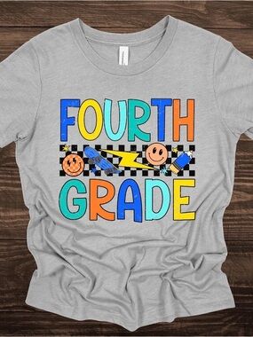 Kids' Fourth Grade Graphic Tee - Gray